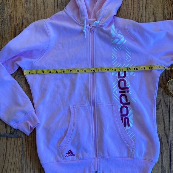 Adidas Zip-Up Bubblegum Pink Hoodie Size Small - Picture 8 of 9
